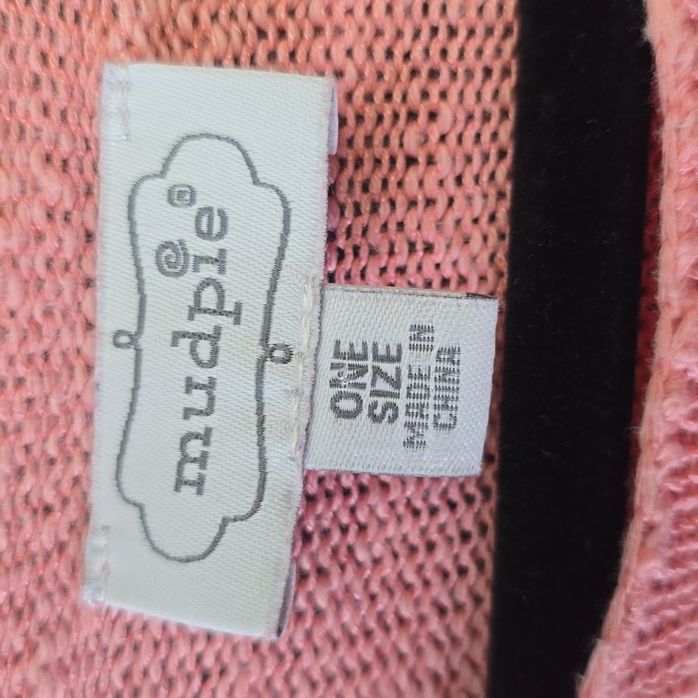 Mudpie Pink Coral Cotton Oversized Short Sleeve Sweater One Size - Picture 3 of 4